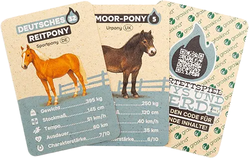 Quartettspiel Ponys und Pferde: 32 Pony- und Pferderassen